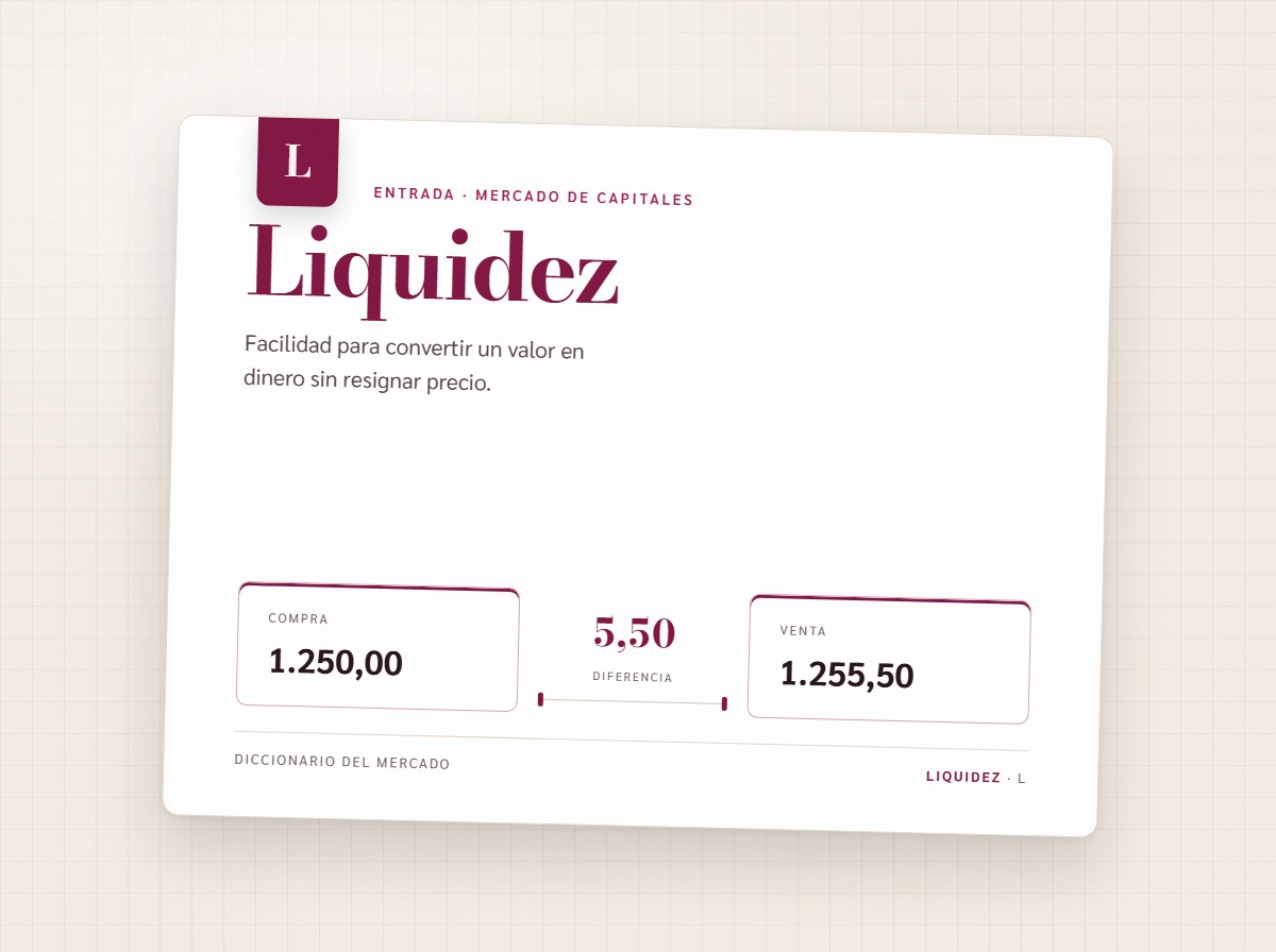 Notas de referencia sobre la liquidez del mercado con un señalador de página